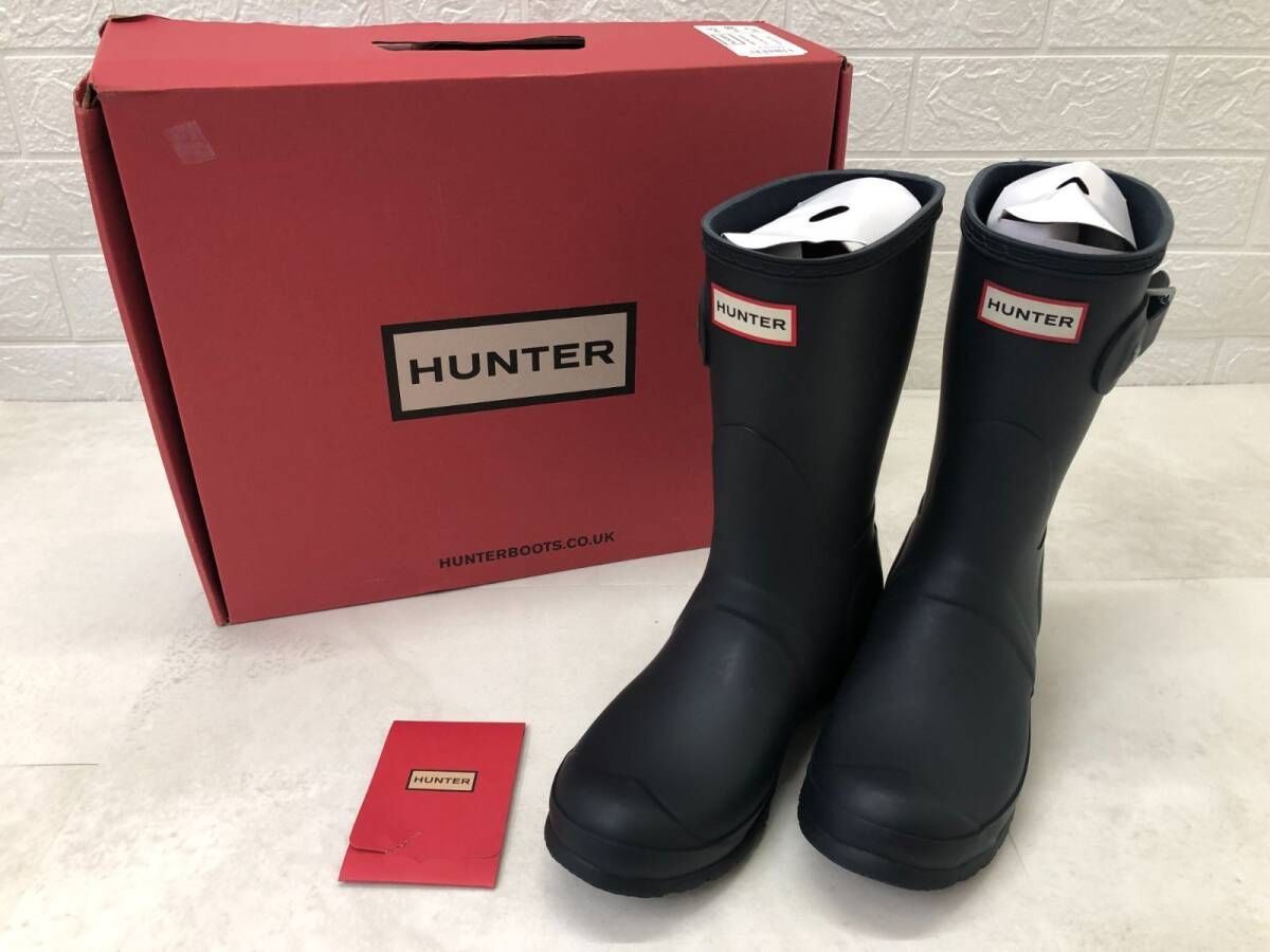 B）HUNTER ハンター オリジナル ショート レインブーツ ブラック 24.0cm(UK5)