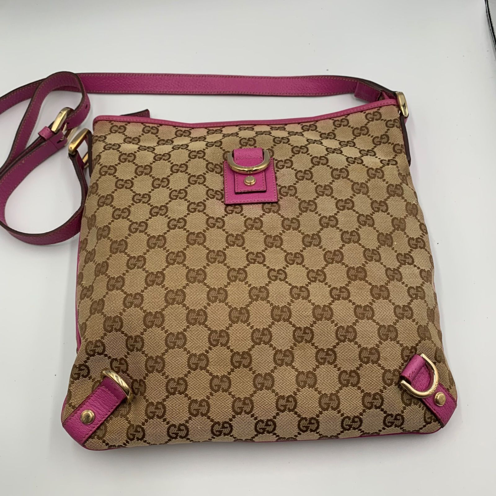 ! GUCCI ショルダーバッグ GGキャンバス レザー