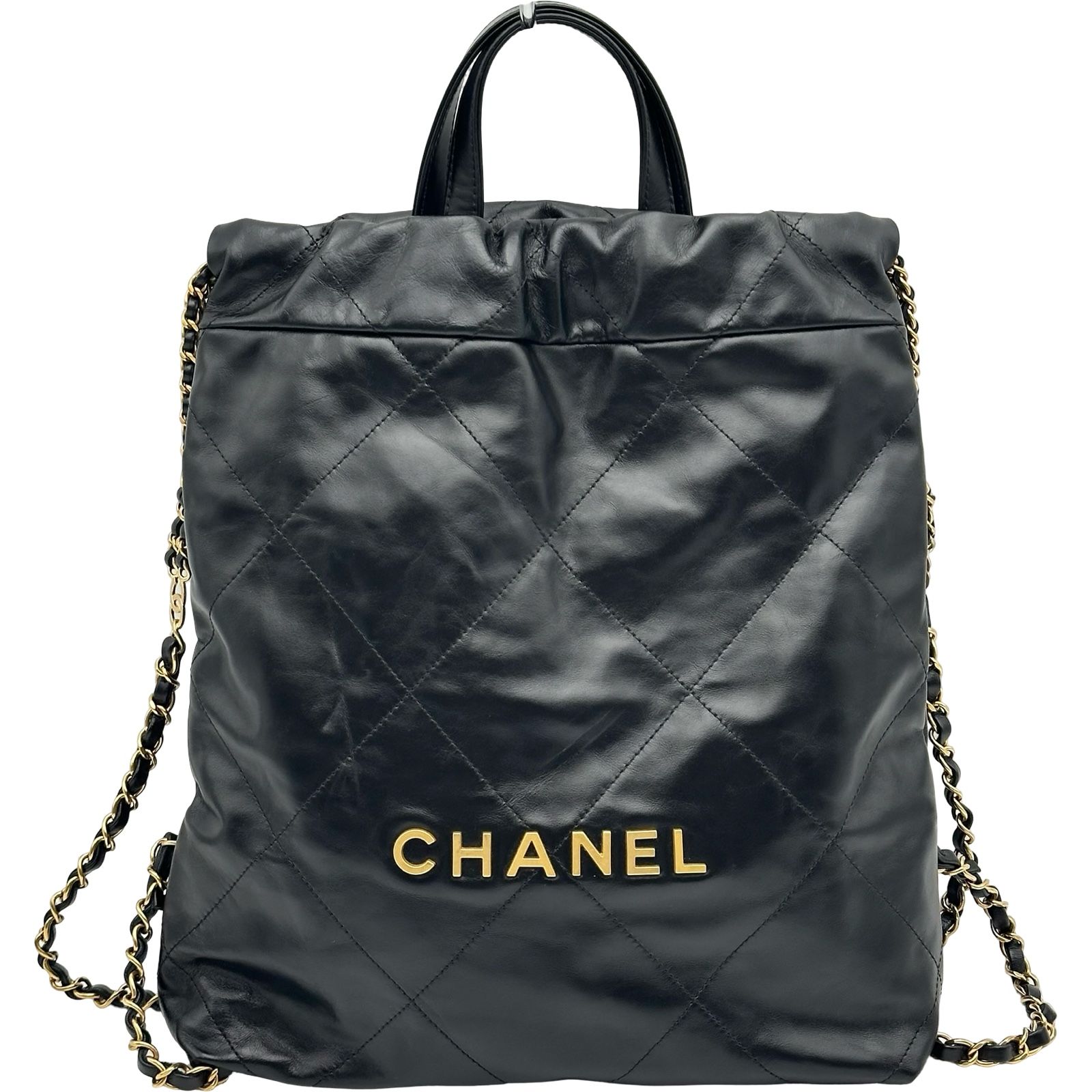 シャネル CHANEL CHANEL22 バックパック AS3859 ブラック ゴールド金具 シャイニーカーフスキン レディース リュック・デイパック 337,950円