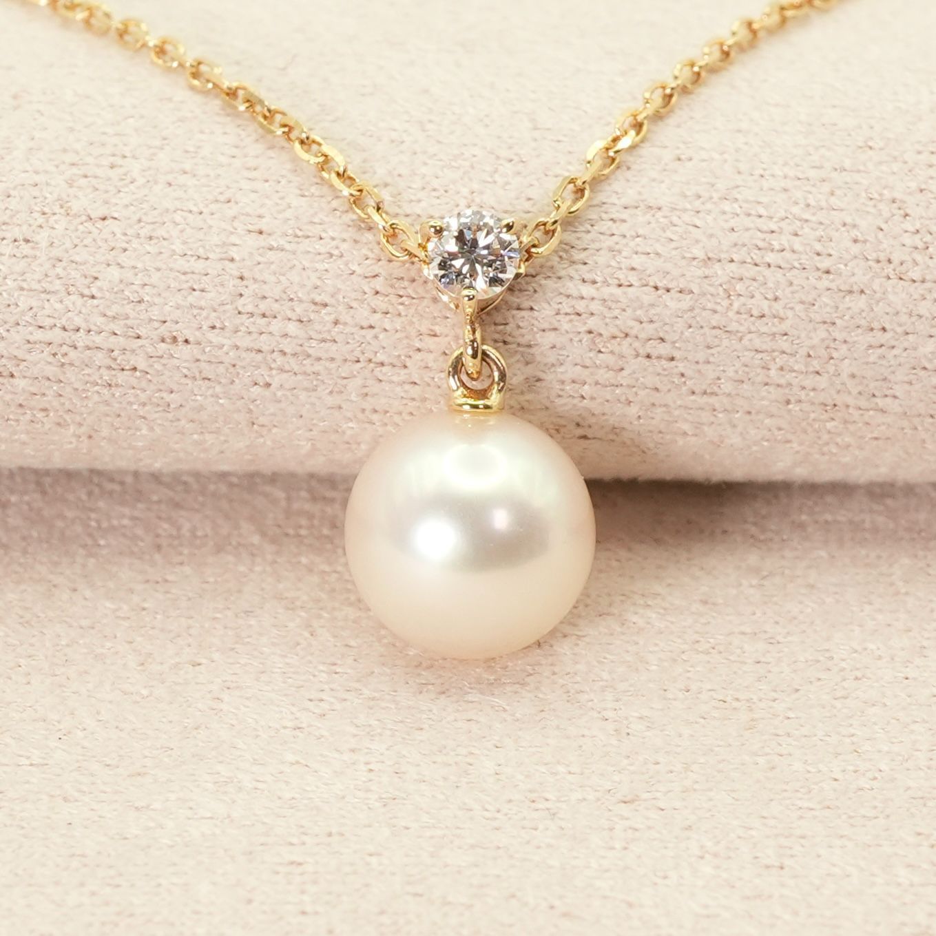 美品 ミキモト ダイヤモンド×アコヤパール K18 ネックレス/25-1023S 70,400円