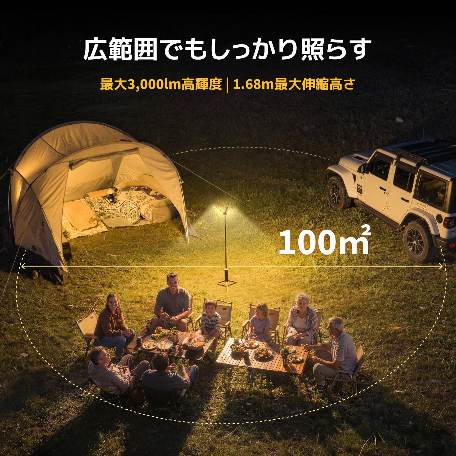 アウトドア BougeRV LEDランタン キャンプランタン 充電式 3000lm高