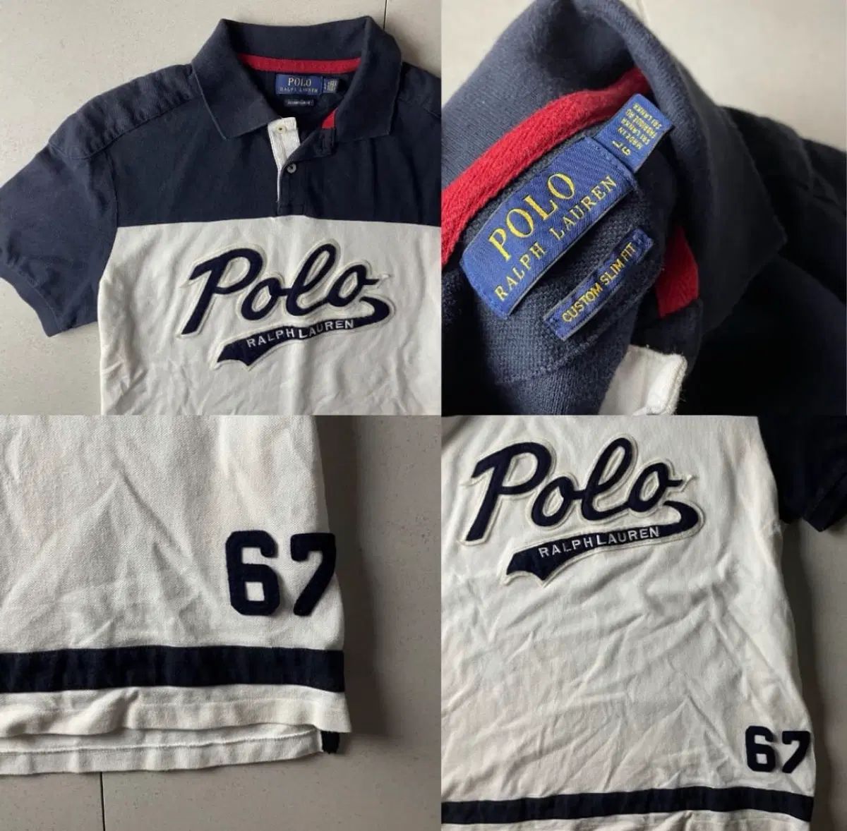 ポロ レタリング カラーTシャツ