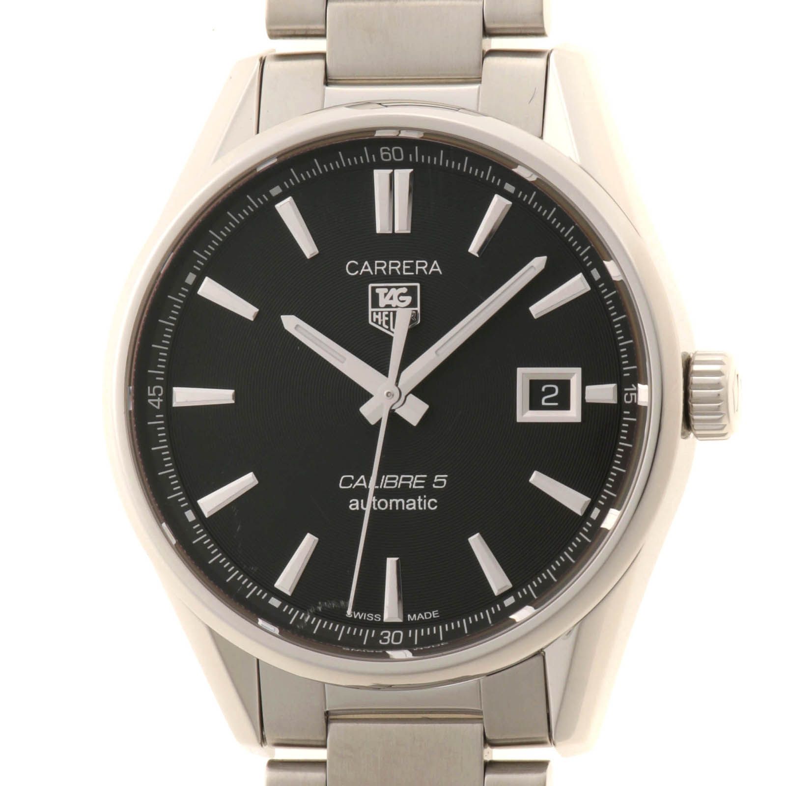 TAG HEUER タグホイヤー カレラ キャリバー5　【205】 WAR211A.BA0782 腕時計 シルバー -刻印 メンズ【中古】