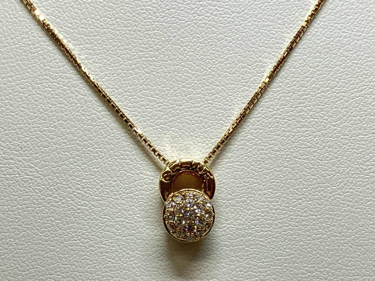 【鑑別書付き】 CLEINE(セリーヌ) K18 約42cm ダイヤモンド0.41ct ルビー0.02ct ベネチアンチェーン ブレスレット