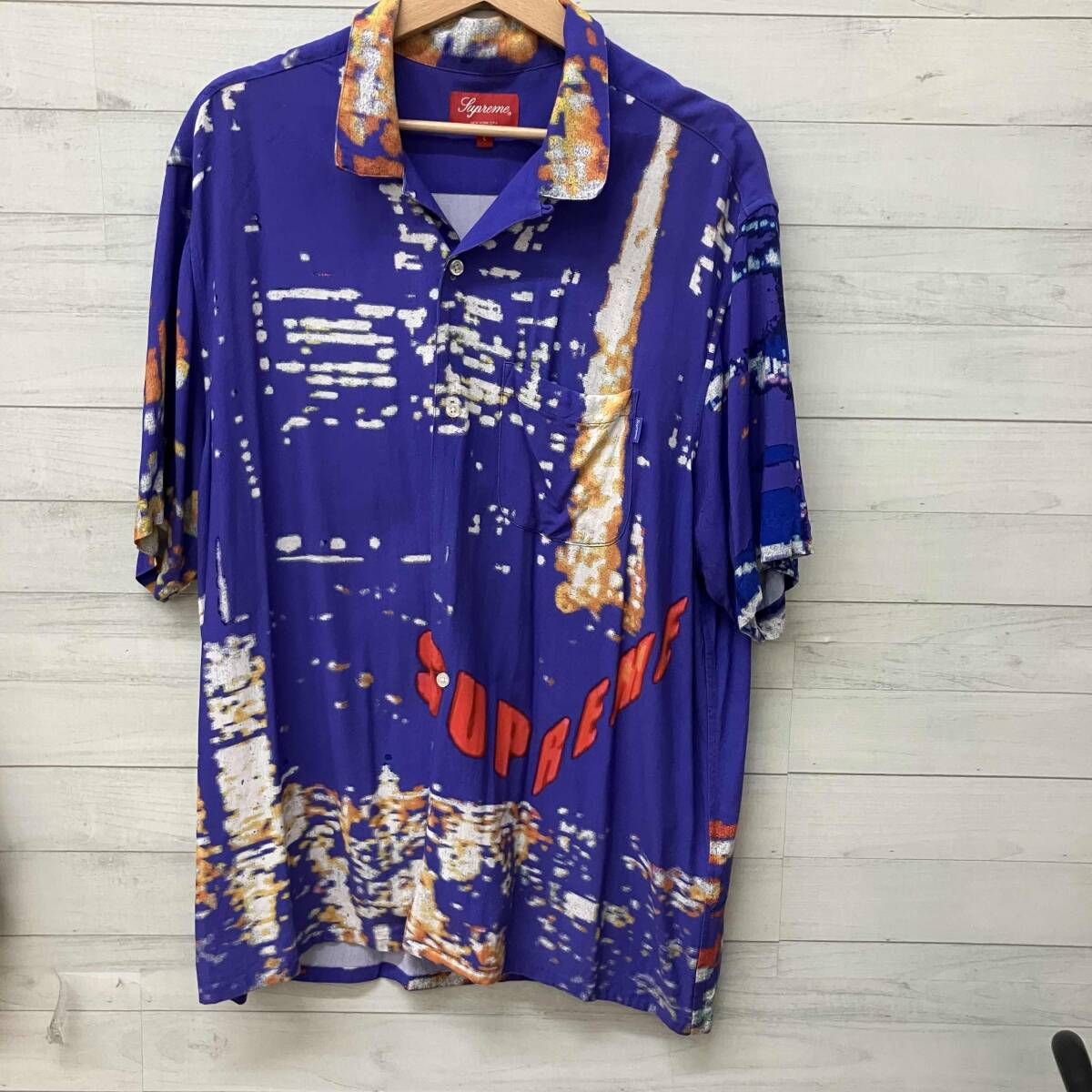Supreme シュプリーム 半袖シャツ City Lights Rayon S/S Shirt シティライツ レーヨン半袖シャツ 20SS メンズ Mサイズ パープル系
