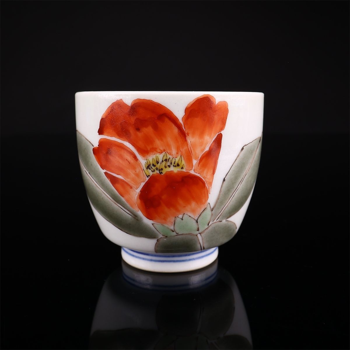 山田義明】 九谷焼 色絵花紋 湯呑／共箱付 美品！CS390 - メルカリ