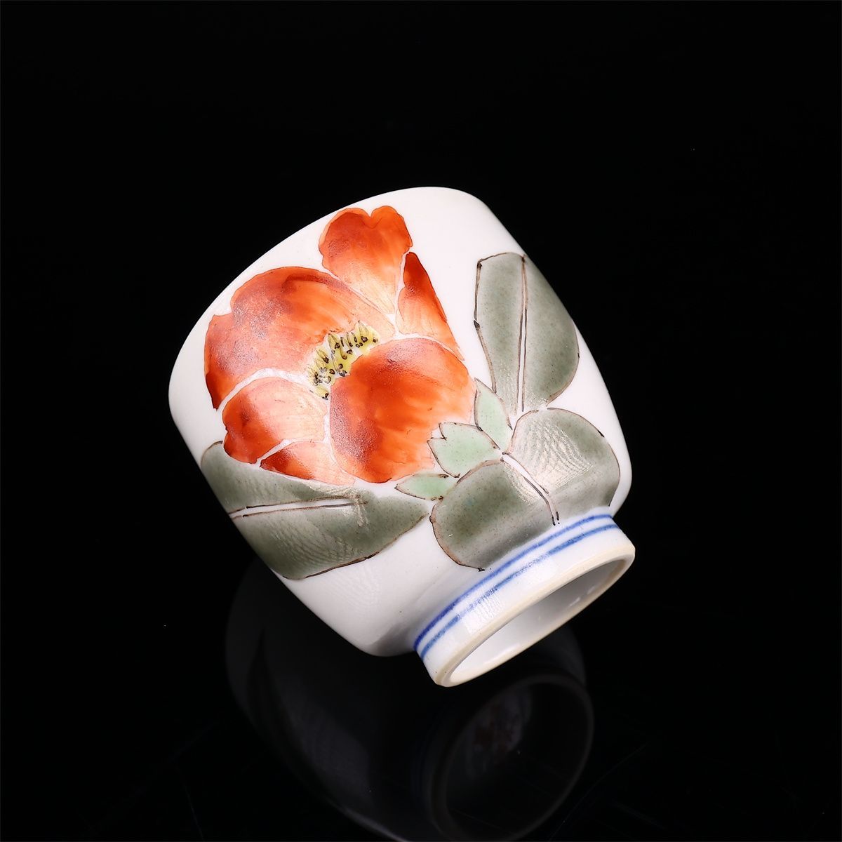 山田義明】 九谷焼 色絵花紋 湯呑／共箱付 美品！CS390 - メルカリ