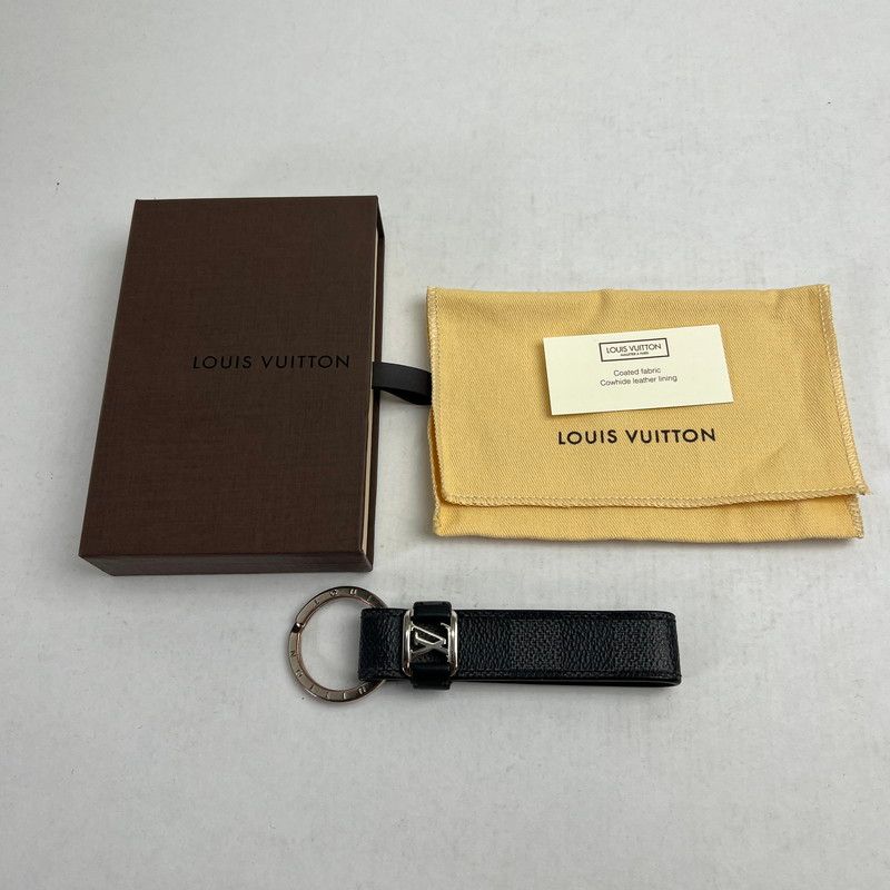 【中古品】 LOUIS VUITTON ルイヴィトン M62706 LVドラゴンヌ ダミエグラフィットキャンバス キーホルダー BLACK 保存袋・箱有 ※使用感あり 【179-260811-io-03-fuzh】
