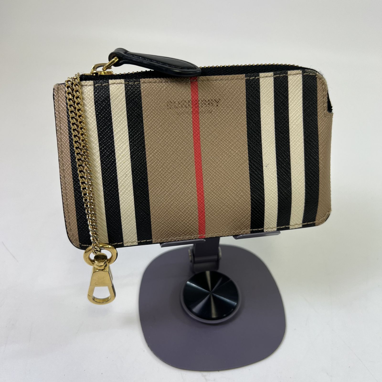 BURBERRY バーバリー アイコンストライプ チェーン付 コインケース カードケース 訳あり 26080464