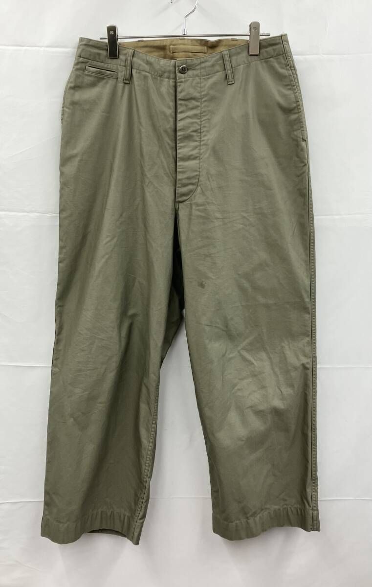 Nigel Cabourn ナイジェルケーボン ロングパンツ NEW BASIC CHINO PANT 8046-00-50021 綿100% 日本製 サイズ34 カーキ 通年