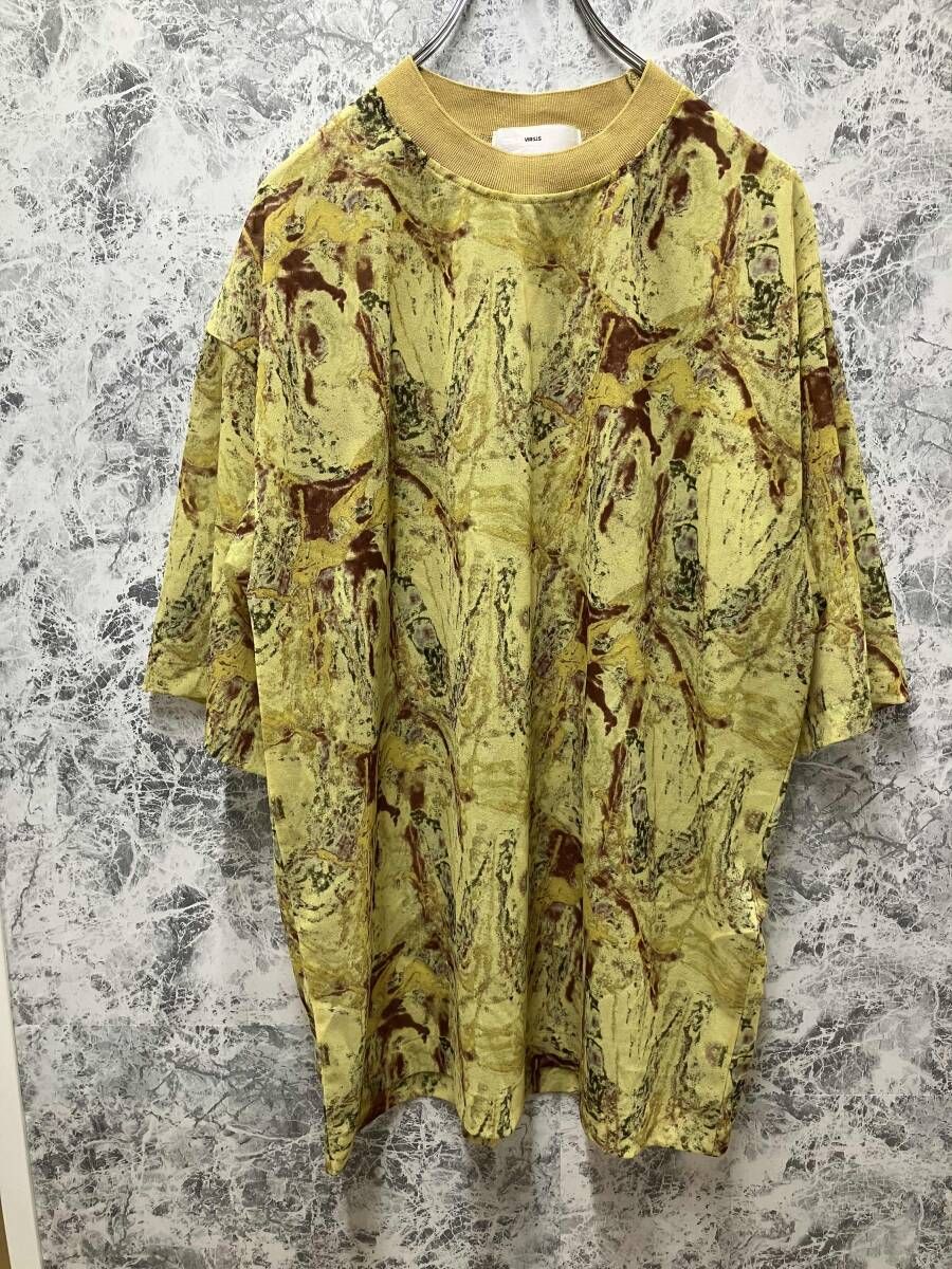 TOGA VIRILIS / トーガ ビリリース 半袖Tシャツ イエロー サイズ48 Marble print T-shirt 22AW