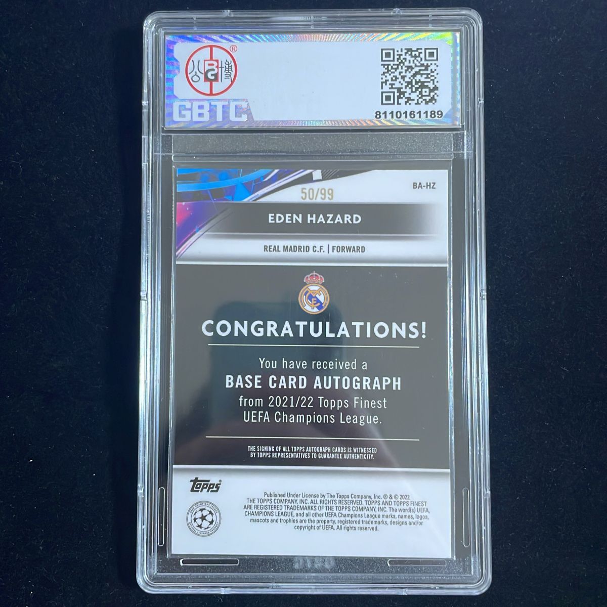 Eden Hazard エデン・アザール Topps Finest UCL 2022-23 /99 Green