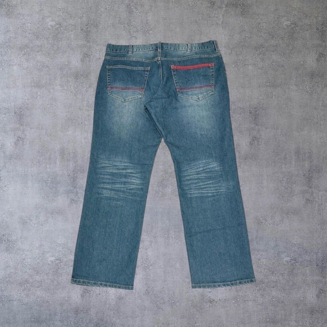 美品✨ノーブランド ストレッチ デニムパンツ【XL】スリム 青 ジーンズ 