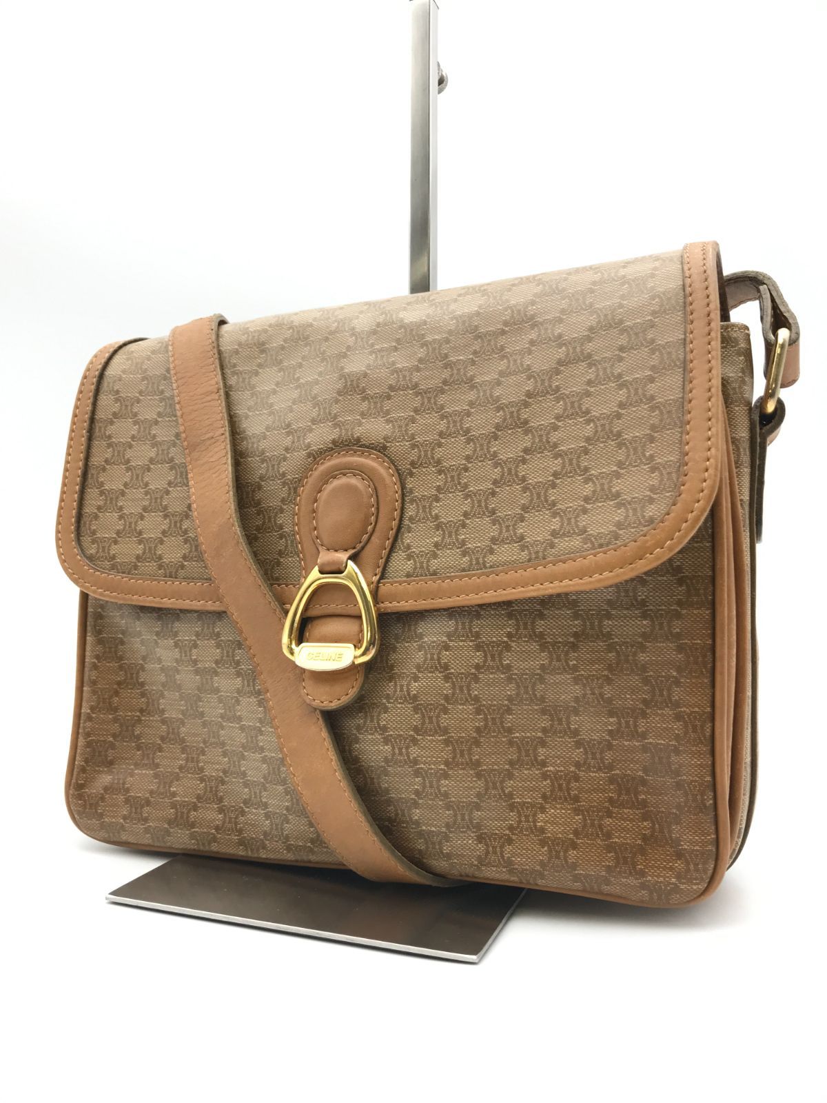 CELINE　セリーヌ　ショルダーバッグ　マカダム　PVC×レザー　クロスボディ　2967