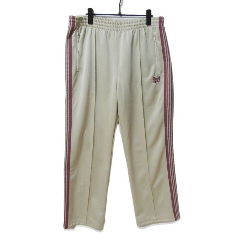 美品 Needles ニードルズ トラックパンツ QV307 25SS Track Pant Poly Smooth ストレート イージーパンツ アイボリー L 27114578