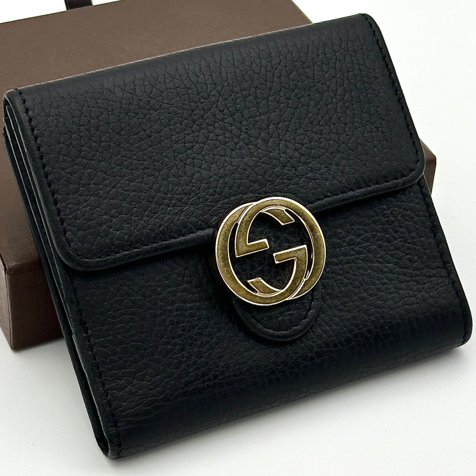 (値付け待ち)GUCCI グッチ インターロッキングG 三つ折り財布