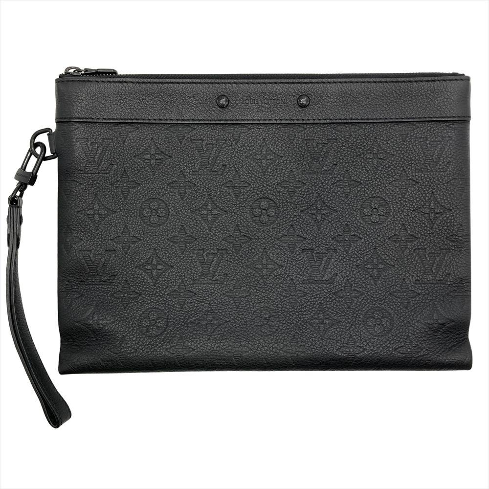 ルイヴィトン LOUIS VUITTON ポシェット トゥ ゴー クラッチバッグ モノグラム シャドウ M81570 ブラック マットブラック金具 RFID【中古】