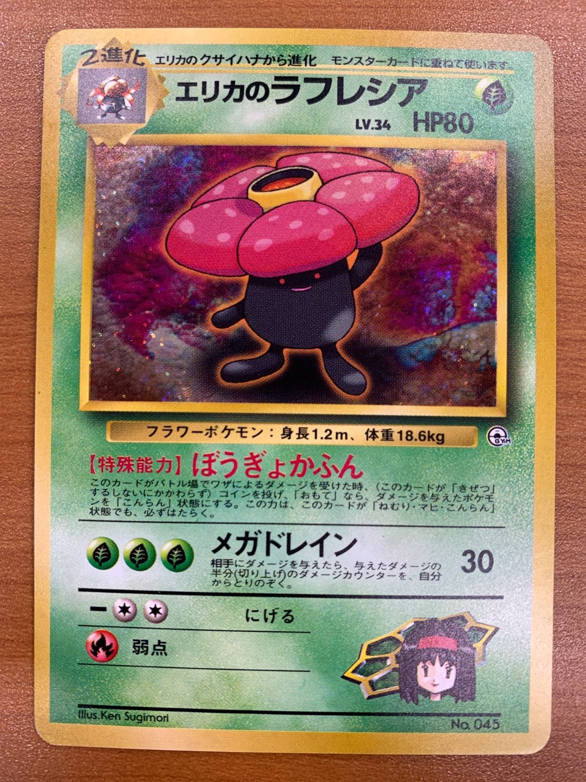 状態B エリカのラフレシア LV 34 No 045 旧裏 マークなし ホロ ポケカ