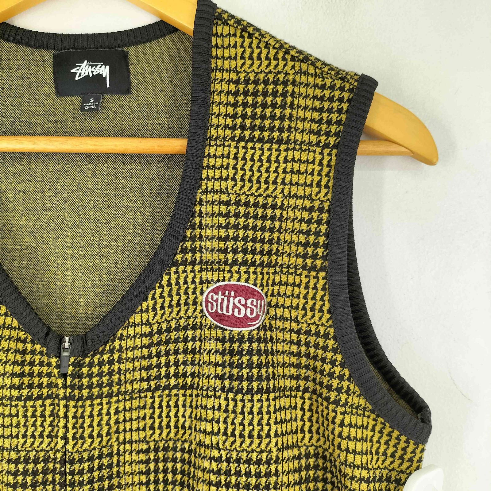 ステューシー Stussy Lola Plaid Zip Front Tank 千鳥格子 ロゴ
