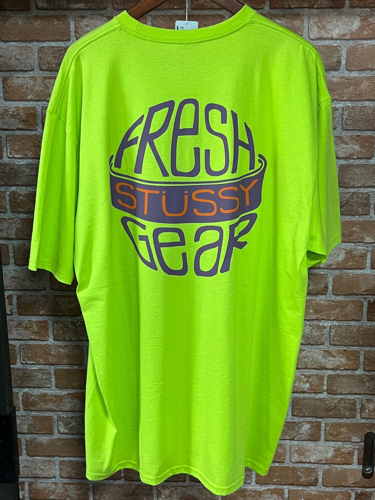 STUSSY FRESH GEAR TEE【新品　タグ付き】XL デッドストック　蛍光イエローグリーン　ネオンカラー 7,920円