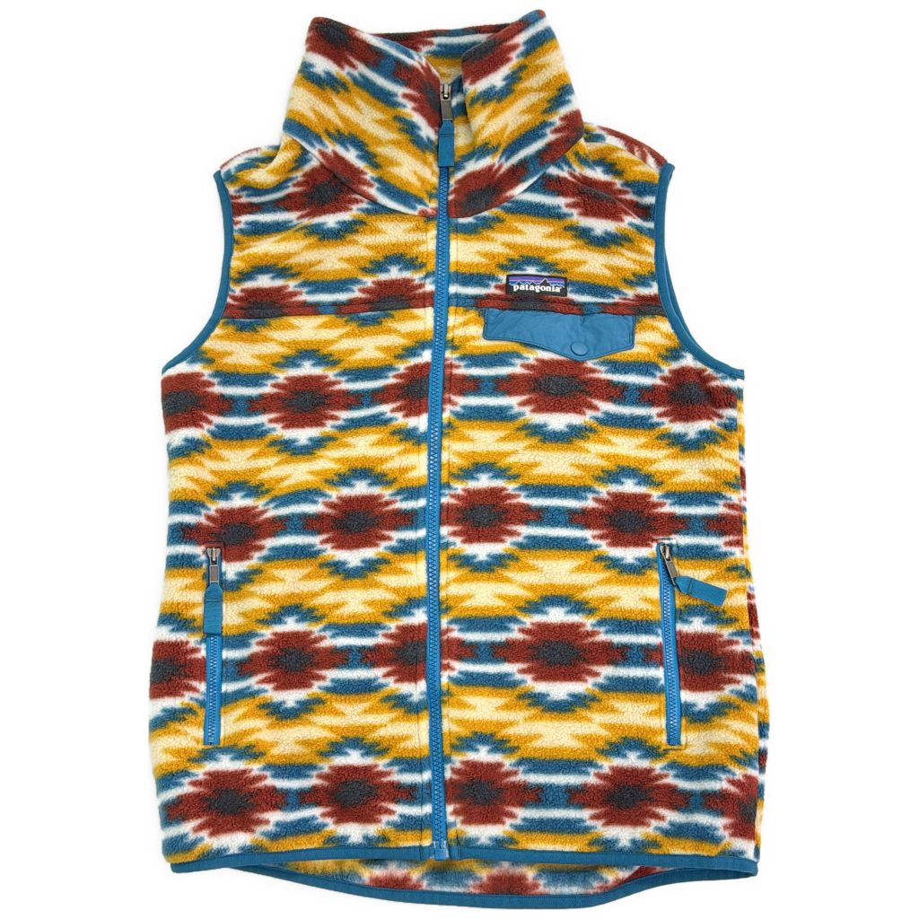 patagonia パタゴニア フリース SYNCHILLA シンチラ フリースベスト アウトドア マルチカラー(レディース S)中古 古着 Y7796