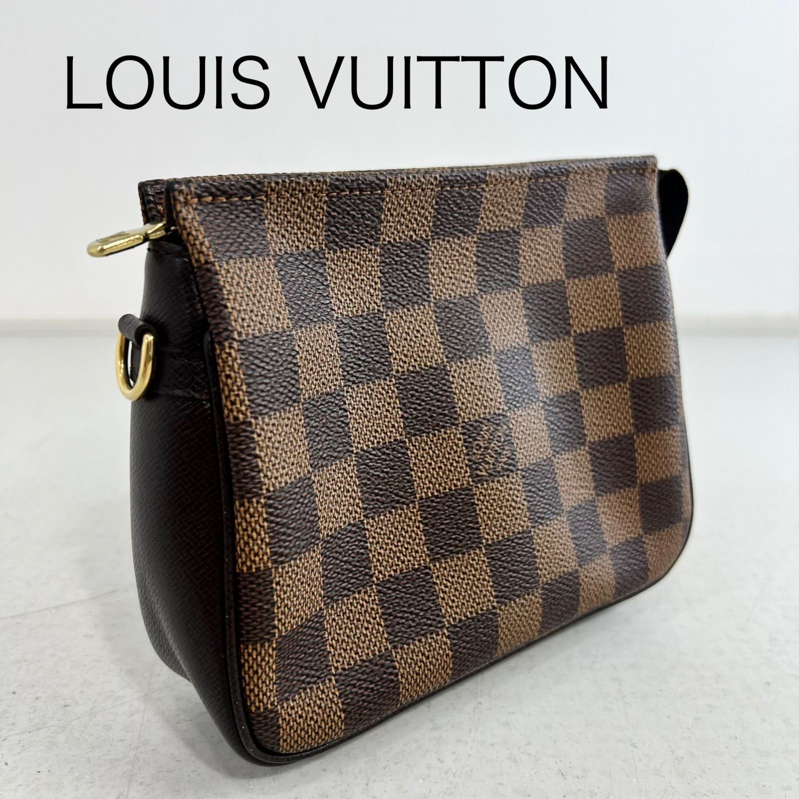 【ポーチのみ】ルイヴィトン LOUIS VUITTON トゥルースメイクアップ コスメポーチ ダミエ・エベヌ ストラップ欠品