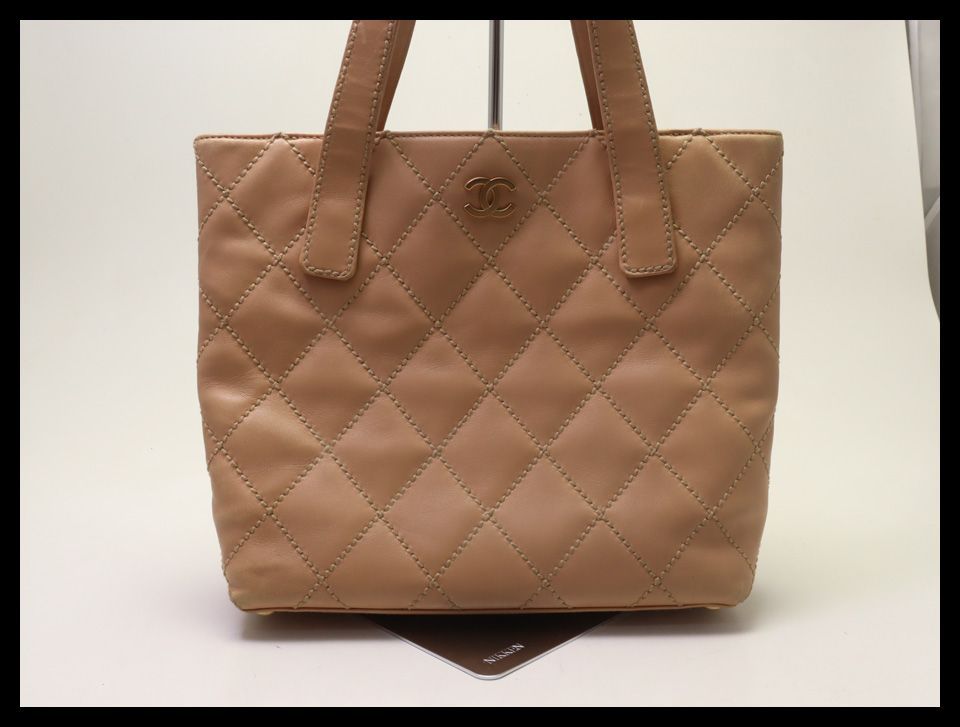 ■シャネル　8番台　ワイルドステッチ　カーフスキン　ベージュ　ハンドトートバッグ　CHANEL■0730olo597854 63,250円