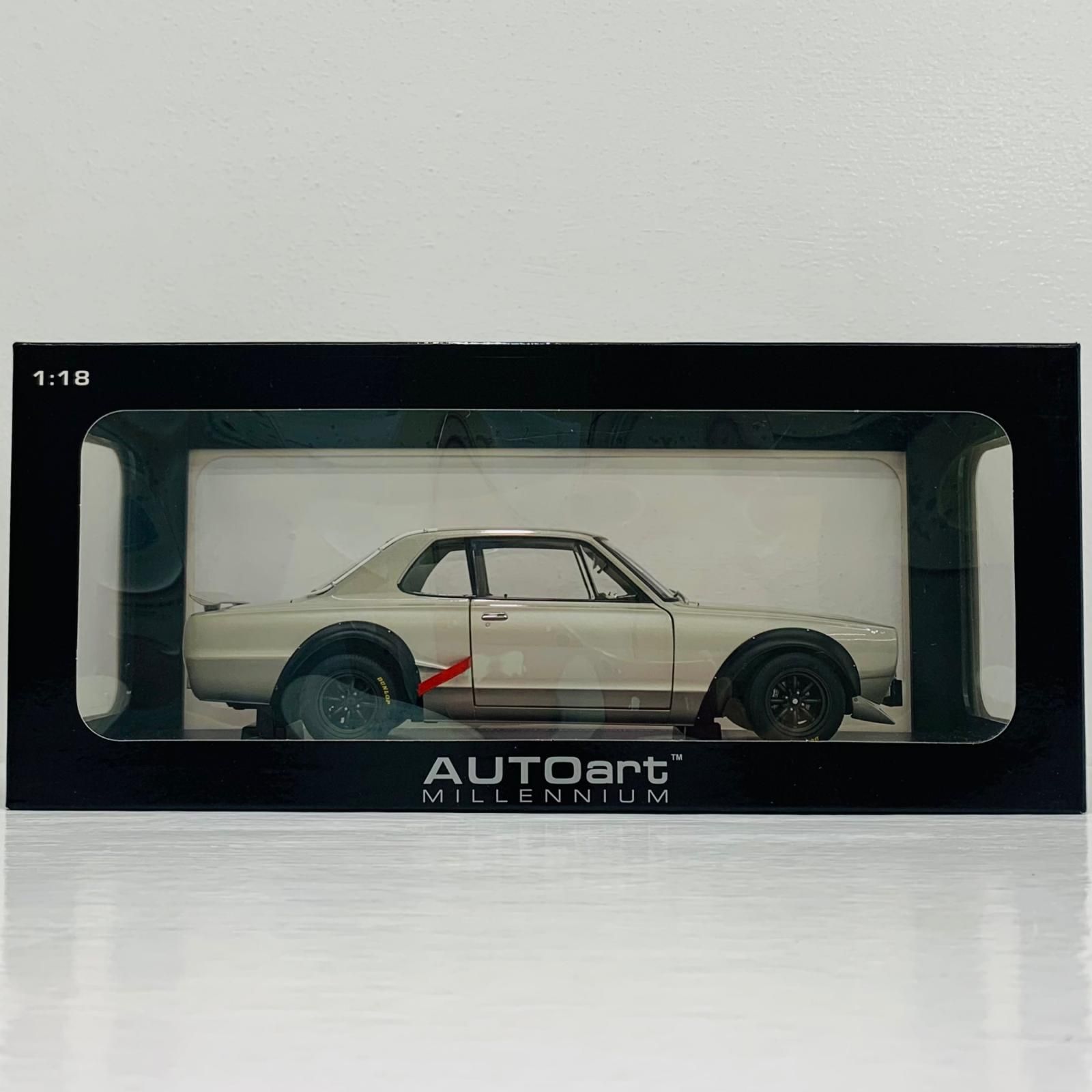 【飾磨店】 中古 1/18 日産 スカイライン GT-R KPGC10 レーシング 1972 (シルバー) 「オートアート・コンポジットモデルシリーズ」