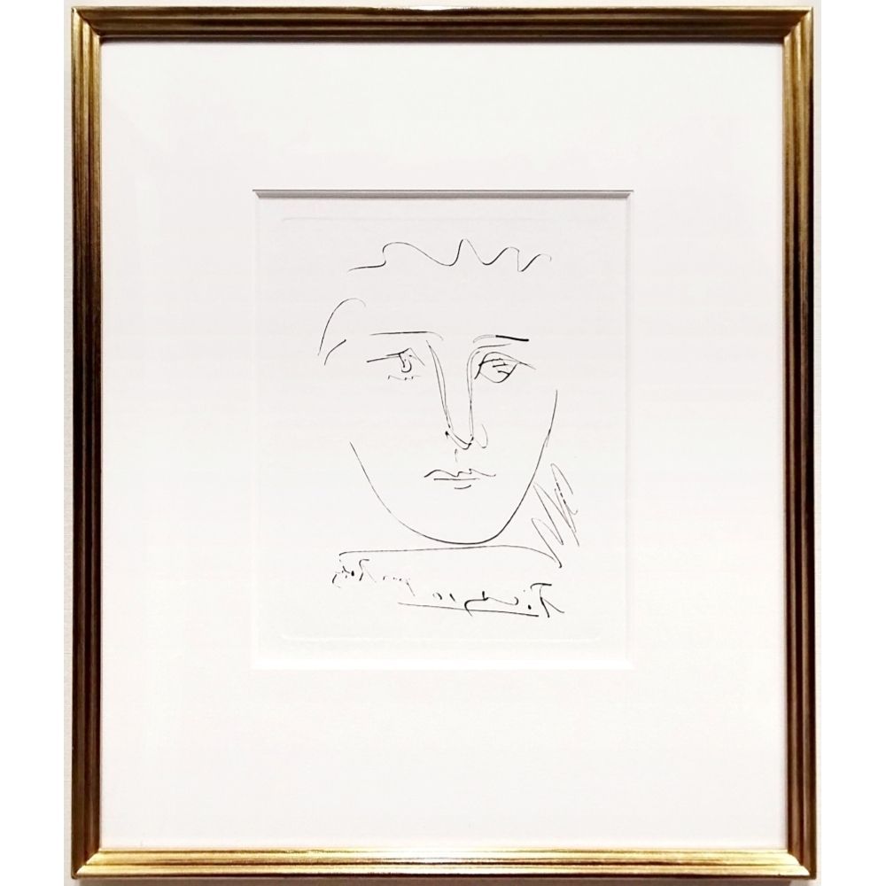 パブロ・ピカソ　太陽の時代　Pour Roby　1950年／1969年　銅版画　挿画本　版画作品　希少　版上サイン　額縁　真作