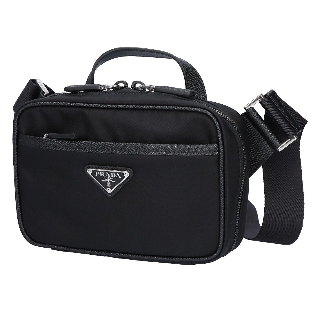 プラダ PRADA バッグ ショルダーバッグ クロスボディ 2VH209 2DMH OOO F0002 NERO RE-NYLON サフィアーノレザー ショルダーバッグ 【お取り寄せ】