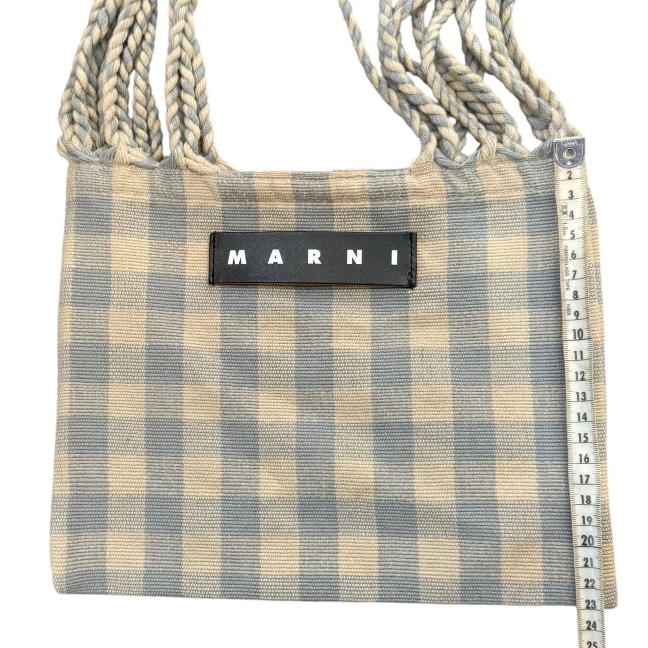 MARNI マルニ チェック柄ハンモックバッグ ブルー 15645 - メルカリ