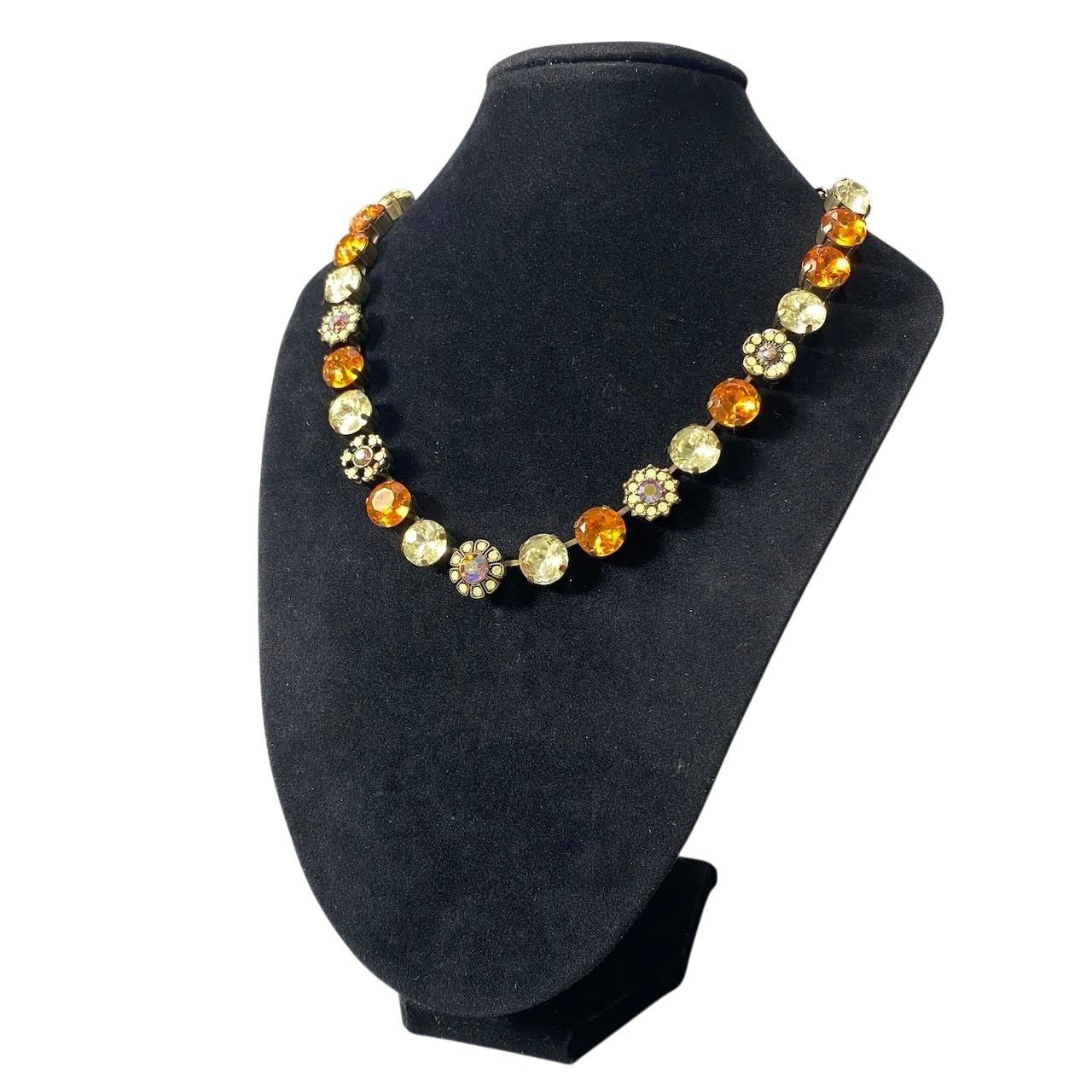 h11 ⑦ 《美品》 Mariana マリアナ 天然石 × クリスタル ビジュー イエロー オレンジ アクセサリー ジュエリー アンティークt18r 6,942円