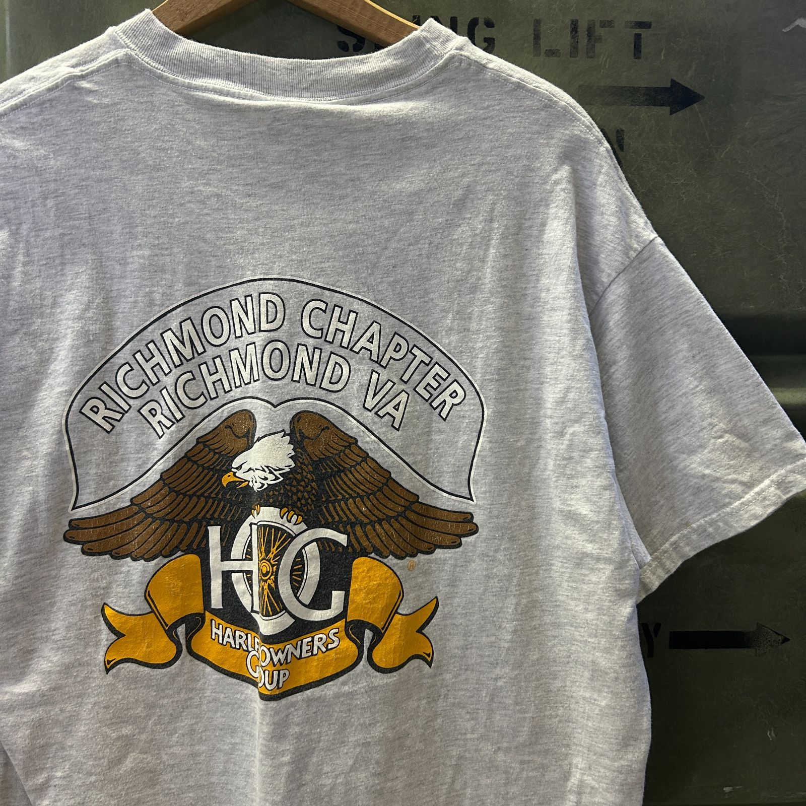USA製【Harley Davidson】ハーレーダビッドソン H.O.G イーグル 両面プリント ポケT