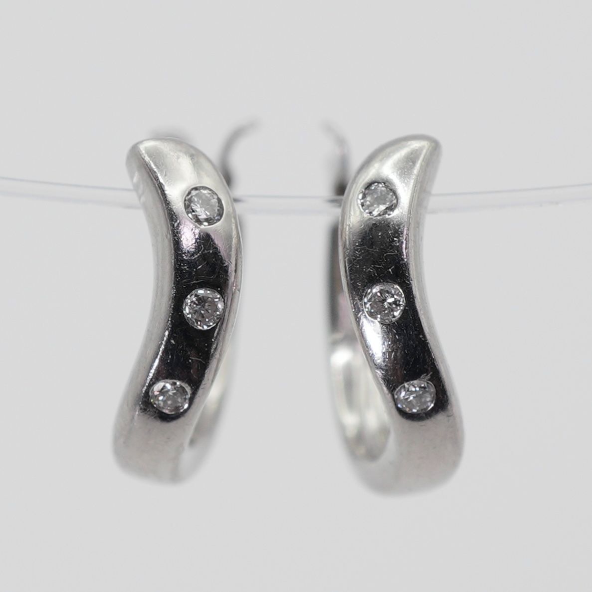 ピアス Pt950×Pt900 ダイヤモンド ウェーブ プラチナ VENDOME AOYAMA /24-89S