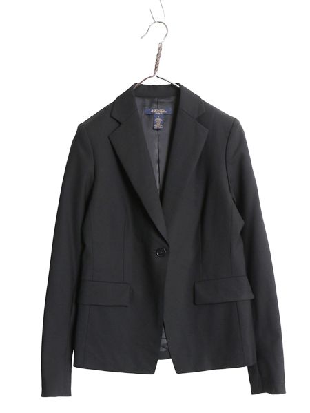 デッドストック ブルックスブラザーズ テーラード ジャケット レディース XS 程 MILANO FIT ストレッチ ウール ブレザー ビジネス ブラック