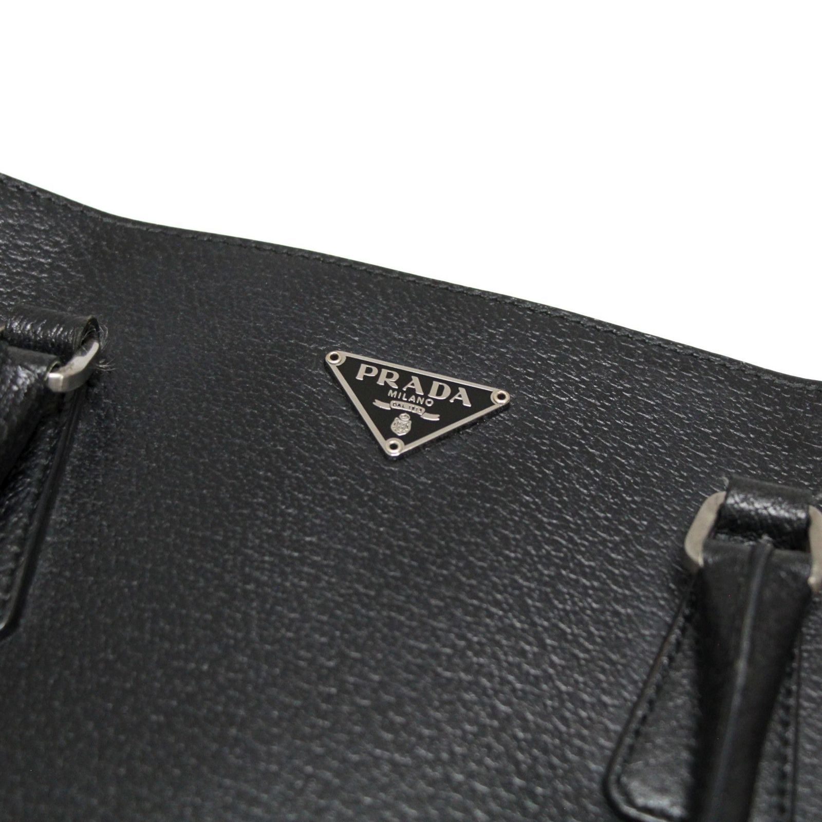美品 PRADA プラダ 三角ロゴ トートバッグ レザー 黒 【75788】 - メルカリ