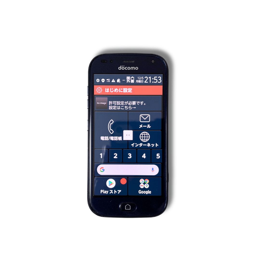 docomo らくらくスマートフォン F-42A ネイビー ワンセグTV FMラジオ