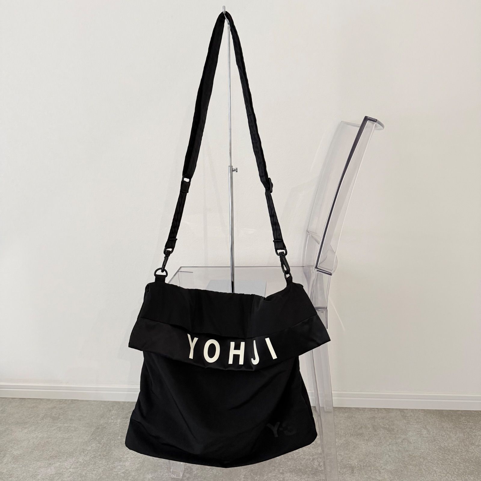 Y-3 パッカブル ショルダーバッグ 2WAY トート ロゴ プリント YOHJI Y-3 パッカブル ショルダーバッグ 2WAY トート ロゴ プリント YOHJI
