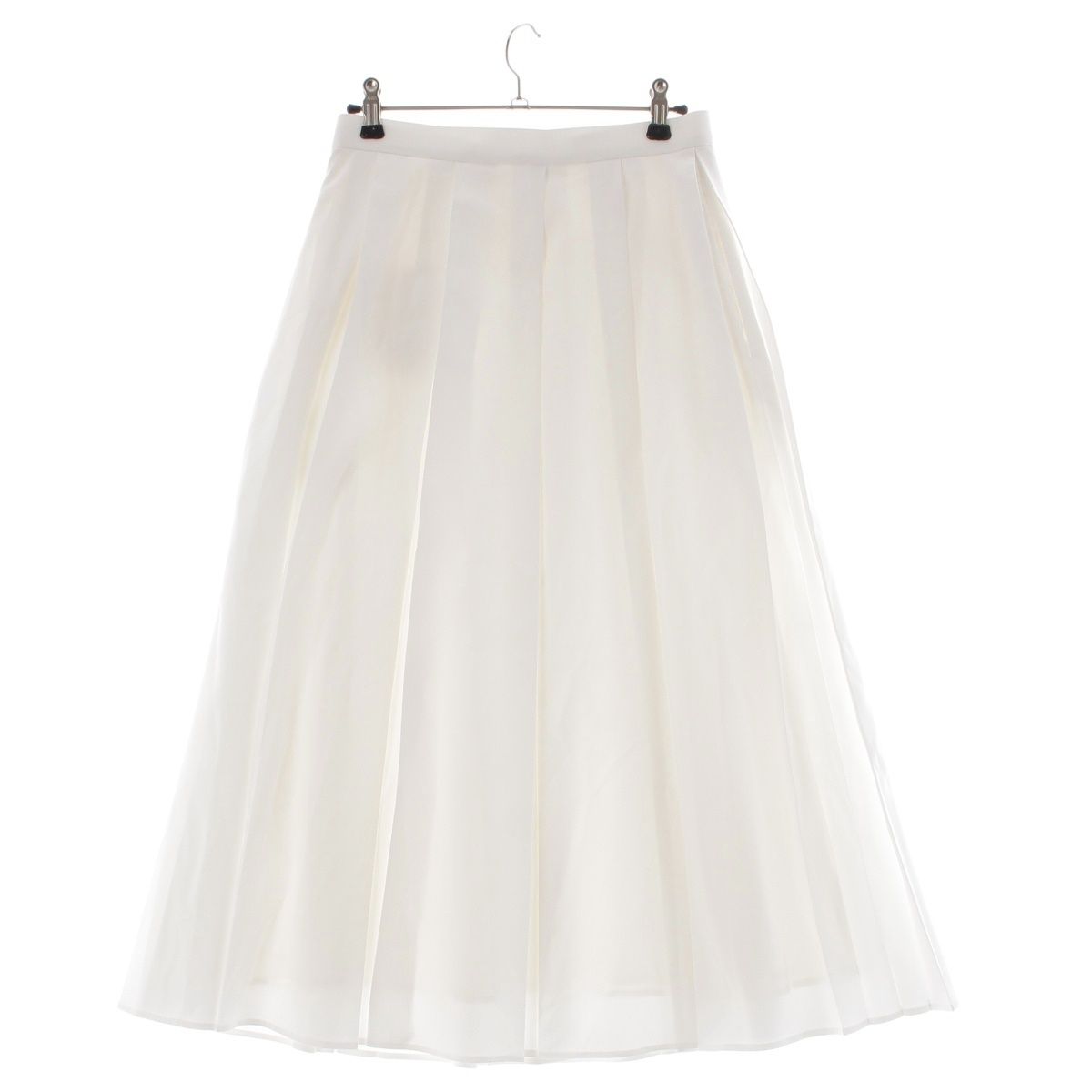 エンフォルド BOX PLEATS MIDI-SKIRT プリーツ フレア スカート ボトムス 300JS131-2801 ホワイト 38【中古】