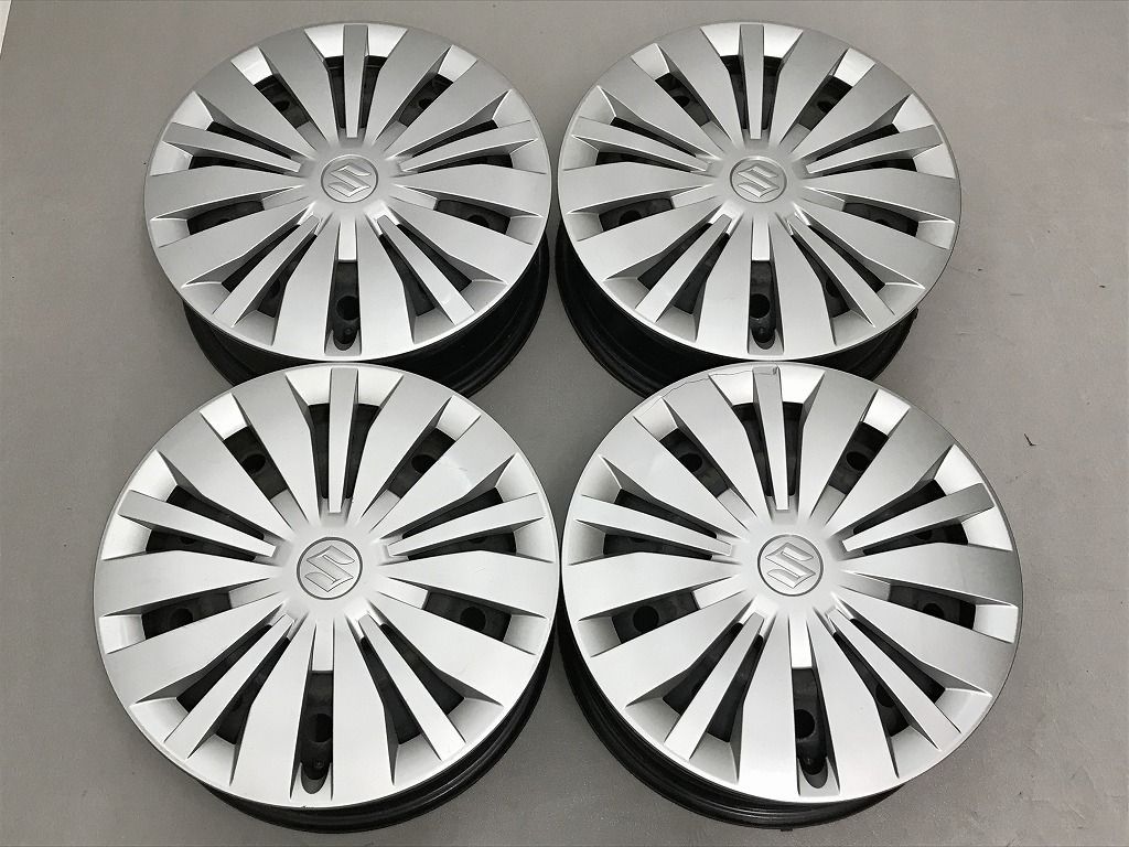◎スズキ スイフト純正スチール 15inc 5J +40 100/4H 小傷キャップ付 即納 個人宅OK 4本セット 検) ソリオ イグニス クロスビー 軽自動車