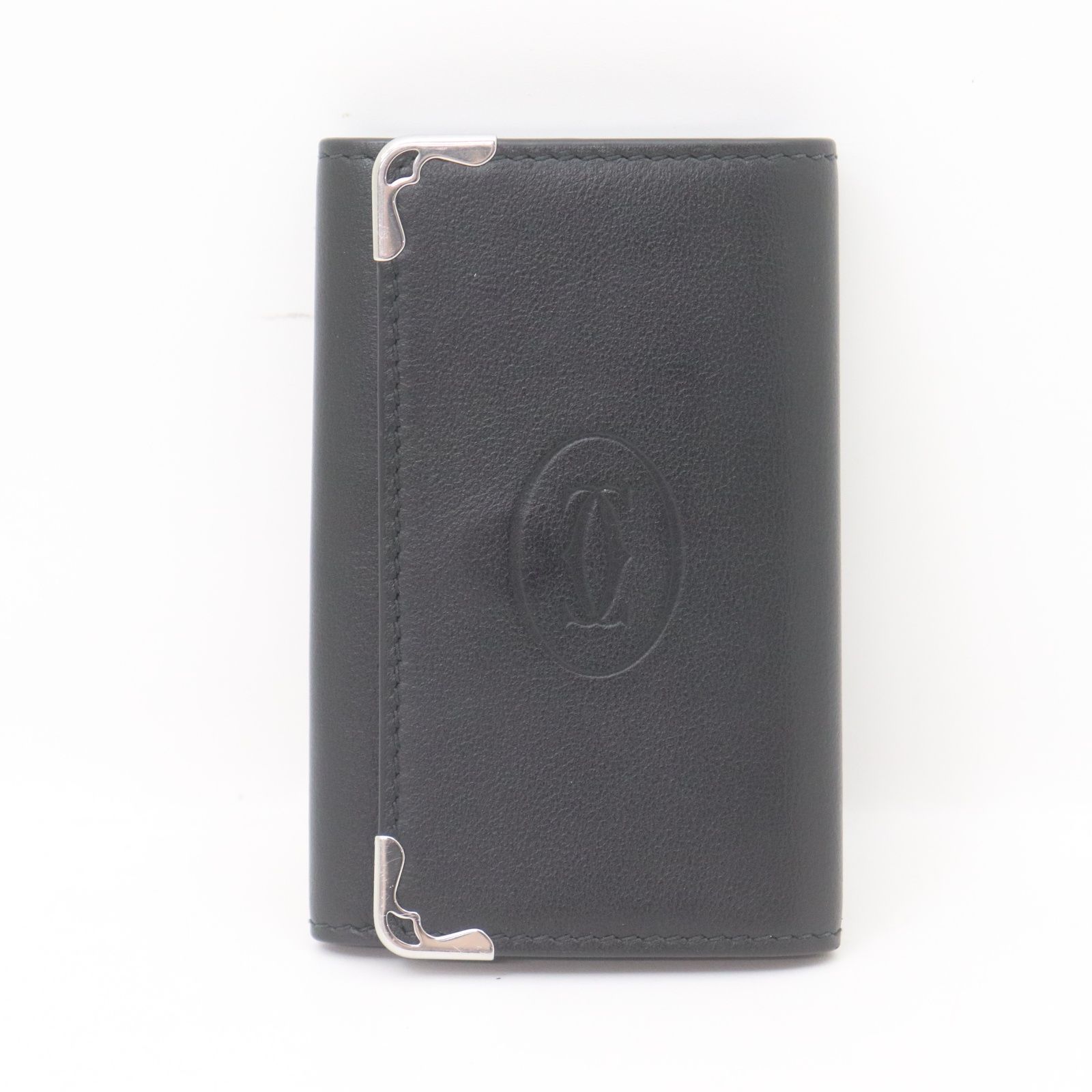 ITNAV4UZSAQO 美品 Cartier カルティエ マスト ライン 6連キーケース 鍵入れ ブラック 黒 レザー メンズ レディース
