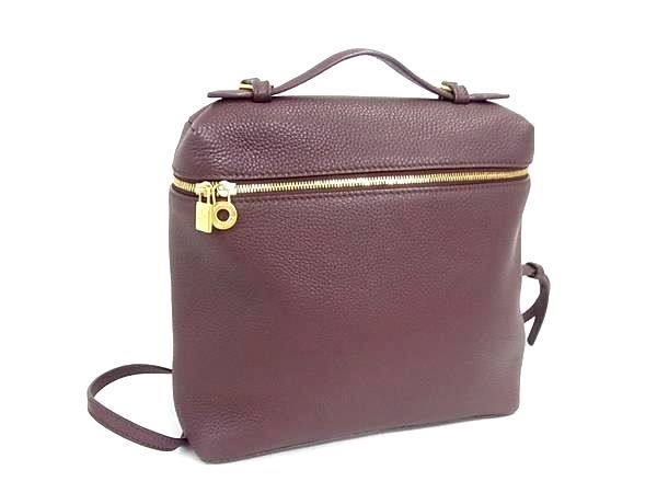 ■新品同様■ Loro Piana ロロピアーナ レザー リュックサック バックパック レディース ボルドー系 HC2476
