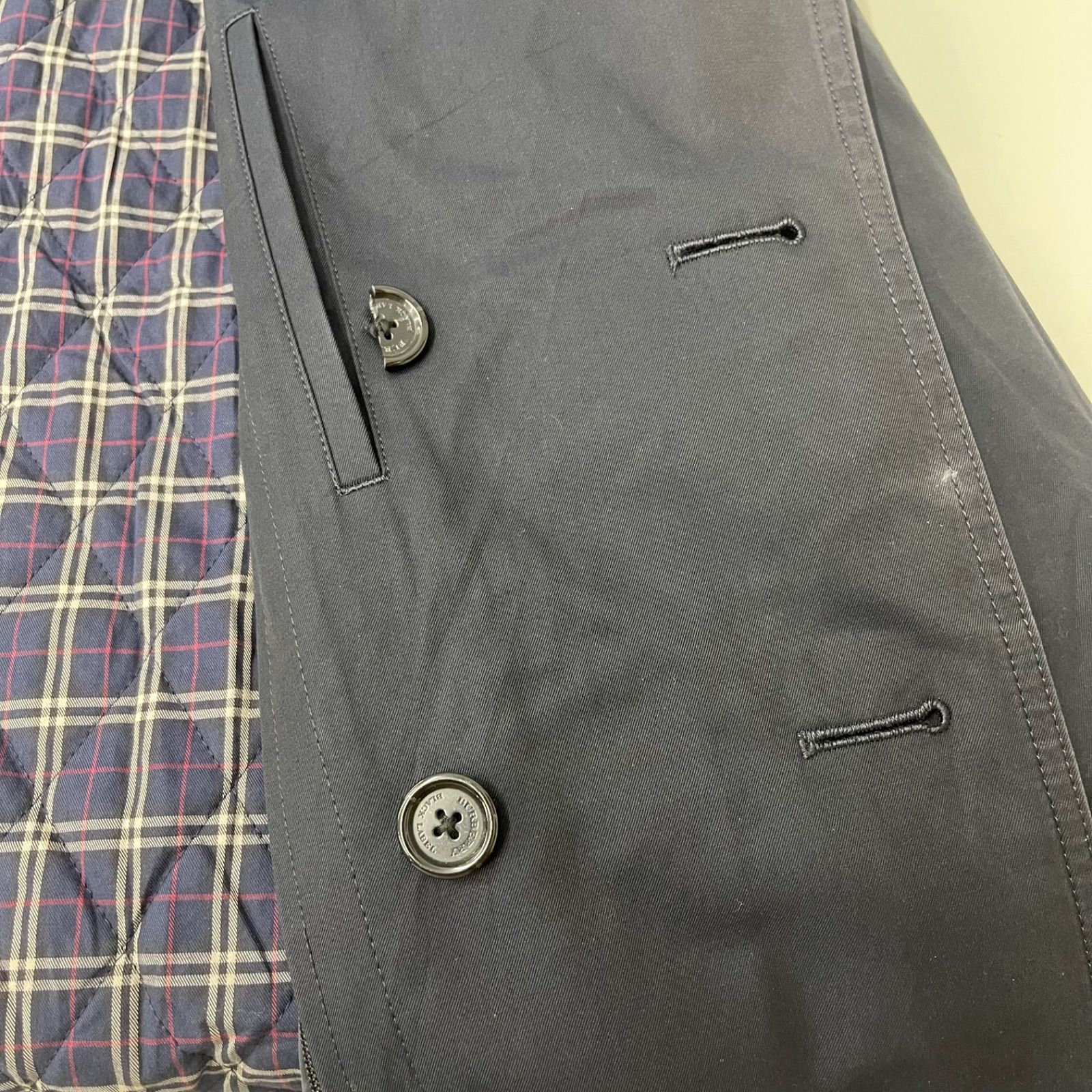 BURBERRY BLACK LABEL トレンチコート ネイビー - メルカリ