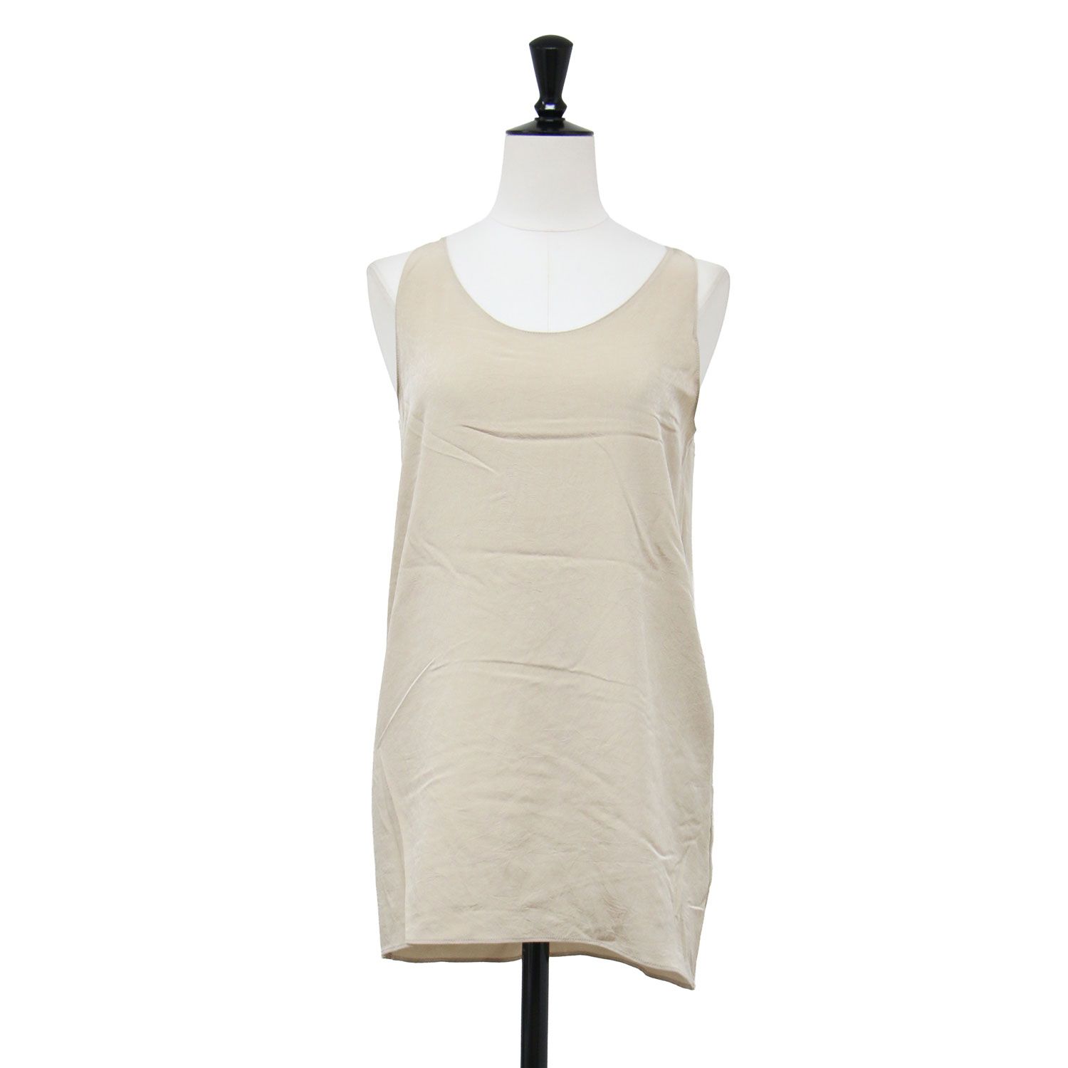 Plage プラージュ タンクトップ ベージュ S 25秋冬 MY_fine tank top 25051922207040 ノースリーブ ラウンドネック 日本製 トップス カットソー【レディース】【中古】