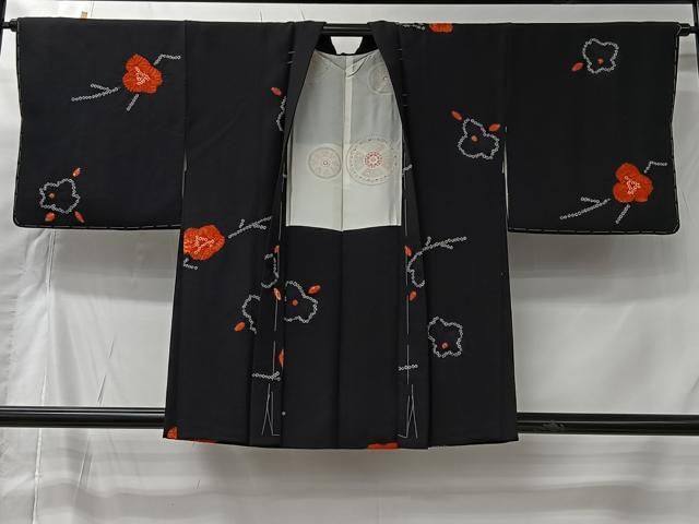 平和屋着物＃羽織　絞り　舞花文　黒地　正絹　逸品　未使用　CABI9572ua 6,825円