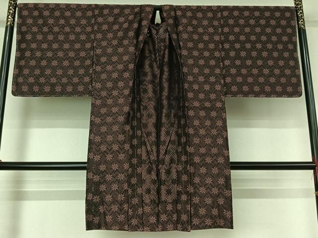 平和屋着物▽羽織　スリーシーズン　春夏秋　塵除け　舞花文　ロング丈　正絹　逸品　未使用　AABK7212jh