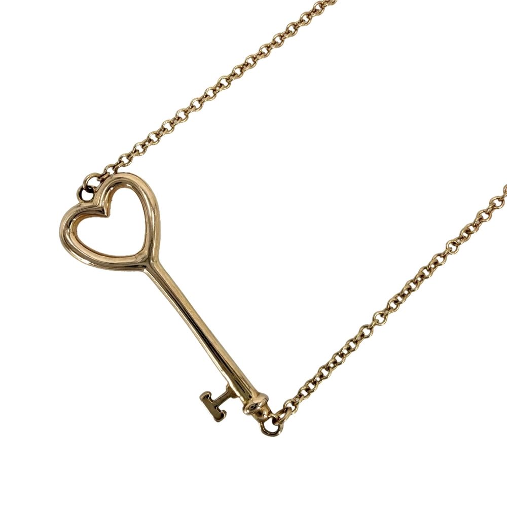 ティファニー ネックレス レディース ハート キー キーモチーフ ジュエリー アクセサリー 18金PG Au750 TIFFANY&Co. K18ピンクゴールド 約2.3g【中古品】