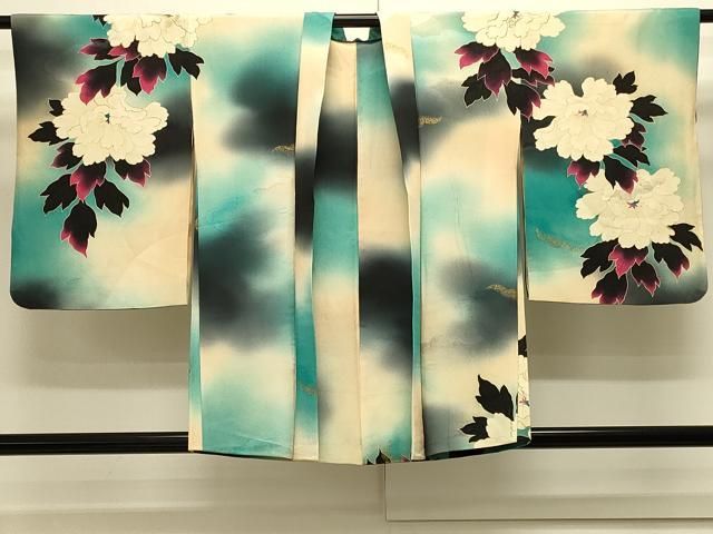 平和屋着物＃羽織　駒刺繍　牡丹文　暈し染め　金彩　正絹　逸品　CABJ5512in 15,184円