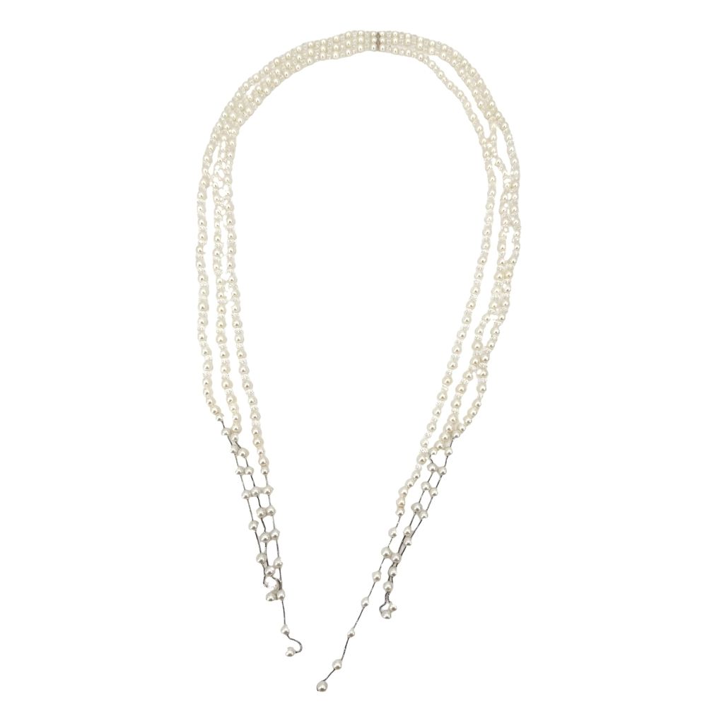 タサキ ネックレス レディース ラリエット ナイアガラ ジュエリー アクセサリー 18金 WG TASAKI K18ホワイトゴールド パール約0.6mm ホワイト 白 約170.6g【中古品】