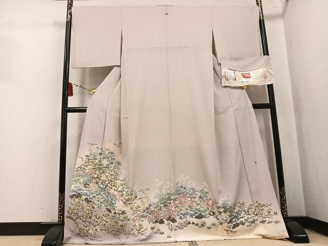 平和屋着物●本加賀友禅作家　魚津誠　色留袖　花鳥文　証紙付き　正絹　逸品　AABL0620ph